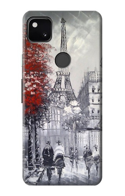 S1295 Peinture Eiffel de Paris Etui Coque Housse pour Google Pixel 4a
