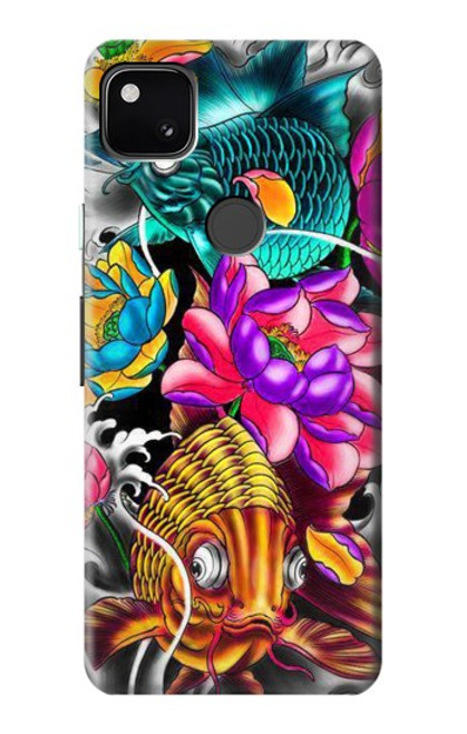 S1630 Poissons japonais Oriental Tatouage Etui Coque Housse pour Google Pixel 4a