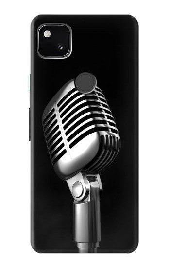 S1672 Rétro Musique Jazz Microphone Etui Coque Housse pour Google Pixel 4a