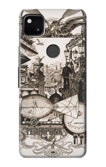 S1681 Dessin steampunk Etui Coque Housse pour Google Pixel 4a