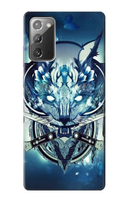 S1135 Loup avec des couteaux Roche Etui Coque Housse pour Samsung Galaxy Note 20