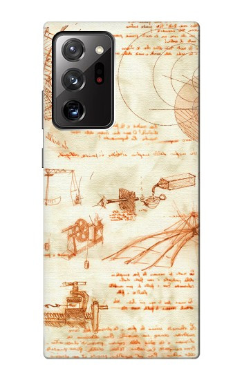 S0566 Dessin technique Da Vinci Etui Coque Housse pour Samsung Galaxy Note 20 Ultra, Ultra 5G