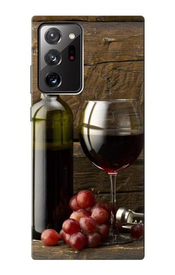 S1316 Raisins Bouteille et un verre de vin rouge Etui Coque Housse pour Samsung Galaxy Note 20 Ultra, Ultra 5G