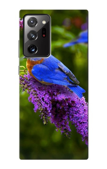S1565 Oiseau bleu de bonheur Bleu Oiseau Etui Coque Housse pour Samsung Galaxy Note 20 Ultra, Ultra 5G