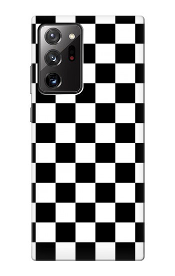 S1611 Échiquier Damier Noir Blanc Etui Coque Housse pour Samsung Galaxy Note 20 Ultra, Ultra 5G