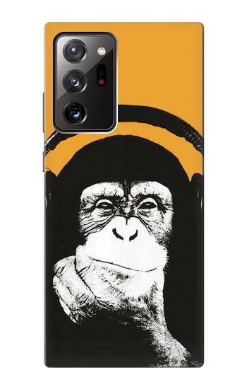 S2324 Singe drôle avec casque Pop Musique Etui Coque Housse pour Samsung Galaxy Note 20 Ultra, Ultra 5G
