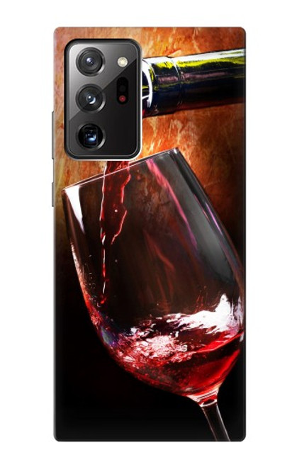 S2396 Rouge Bouteille de vin et le verre Etui Coque Housse pour Samsung Galaxy Note 20 Ultra, Ultra 5G