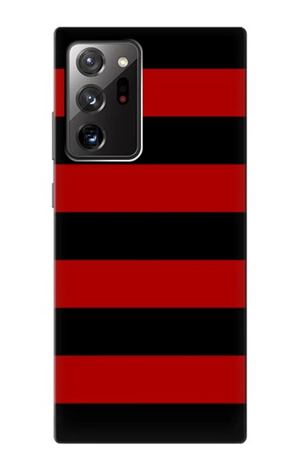 S2638 Noir et Rouge rayé Etui Coque Housse pour Samsung Galaxy Note 20 Ultra, Ultra 5G