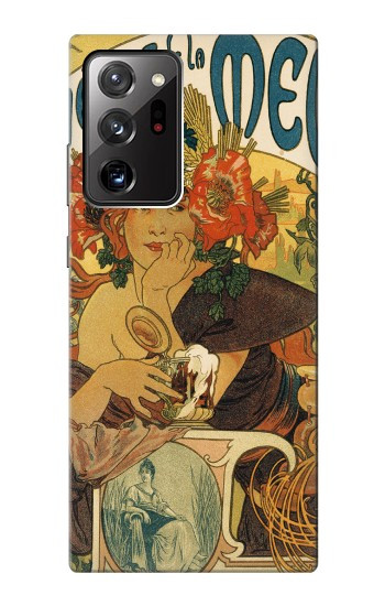 S2740 Alphonse Mucha De La Muse Bieres Etui Coque Housse pour Samsung Galaxy Note 20 Ultra, Ultra 5G