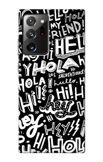 S2744 Hey Salut Bonjour Motif Art Etui Coque Housse pour Samsung Galaxy Note 20 Ultra, Ultra 5G