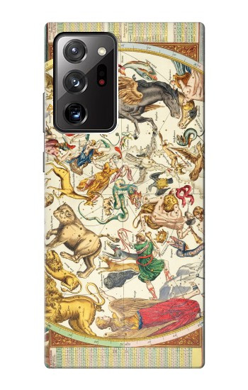 S3145 Constellation antique Carte du ciel étoilé Etui Coque Housse pour Samsung Galaxy Note 20 Ultra, Ultra 5G