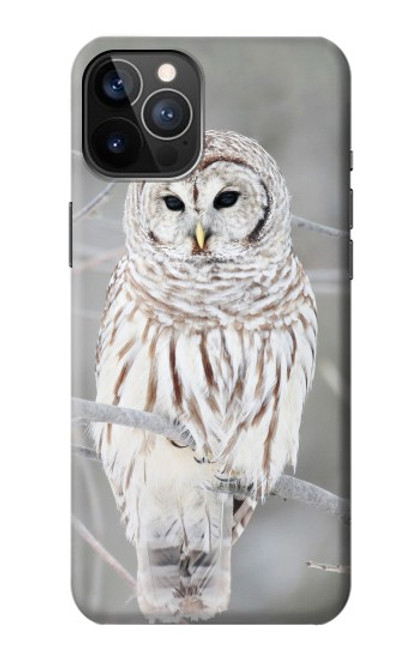 S1566 Milou Blanc Chouette Chouette Etui Coque Housse pour iPhone 12, iPhone 12 Pro