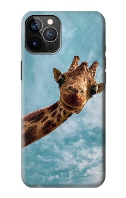 S3680 Girafe de sourire mignon Etui Coque Housse pour iPhone 12, iPhone 12 Pro