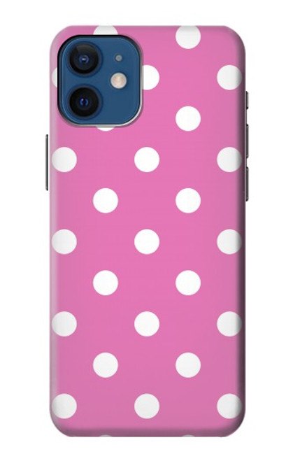 S2358 Rose à pois Etui Coque Housse pour iPhone 12 mini