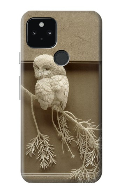 S1386 Sculpture papier Chouette Etui Coque Housse pour Google Pixel 5