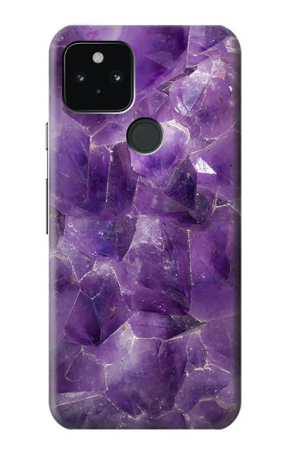 S3713 Graphique violet améthyste à quartz imprimé Etui Coque Housse pour Google Pixel 5