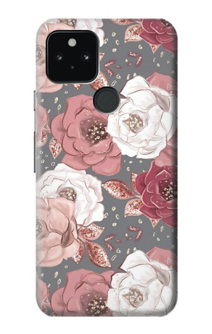 S3716 Motif floral rose Etui Coque Housse pour Google Pixel 5