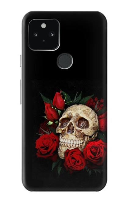 S3753 Roses de crâne gothique sombre Etui Coque Housse pour Google Pixel 5