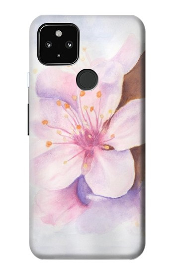 S1415 Fleur de Sakura Art Etui Coque Housse pour Google Pixel 4a 5G