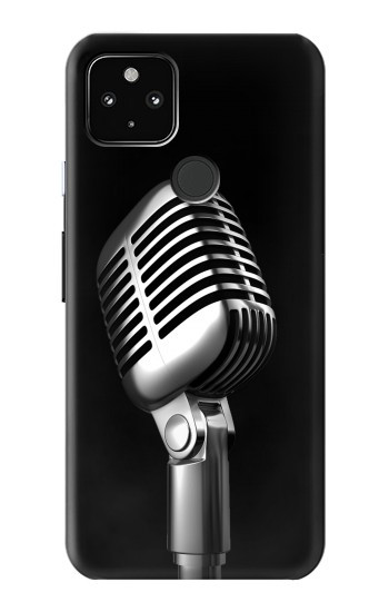 S1672 Rétro Musique Jazz Microphone Etui Coque Housse pour Google Pixel 4a 5G