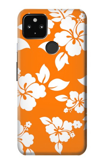 S2245 Hawai Hibiscus Motif orange Etui Coque Housse pour Google Pixel 4a 5G