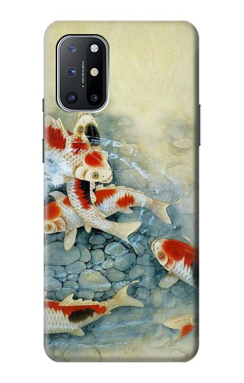 S1654 Carpe Koï poisson Peinture Art Etui Coque Housse pour OnePlus 8T
