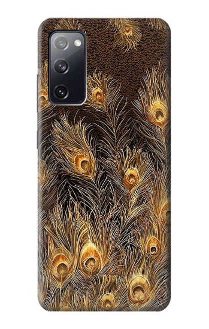 S3691 Plume de paon d'or Etui Coque Housse pour Samsung Galaxy S20 FE