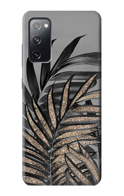 S3692 Feuilles de palmier gris noir Etui Coque Housse pour Samsung Galaxy S20 FE