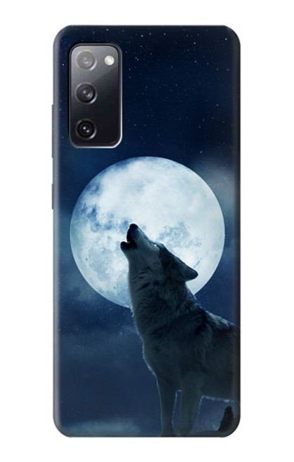 S3693 Pleine lune du loup blanc sinistre Etui Coque Housse pour Samsung Galaxy S20 FE