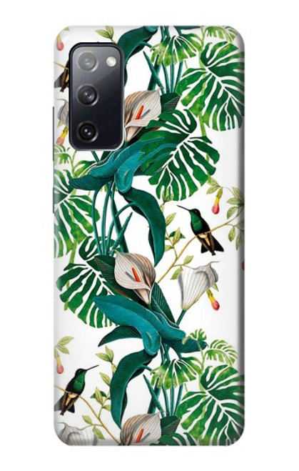 S3697 Oiseaux de la vie des feuilles Etui Coque Housse pour Samsung Galaxy S20 FE