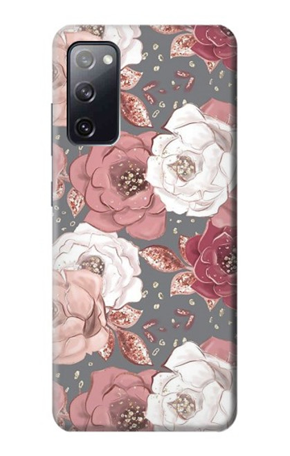 S3716 Motif floral rose Etui Coque Housse pour Samsung Galaxy S20 FE