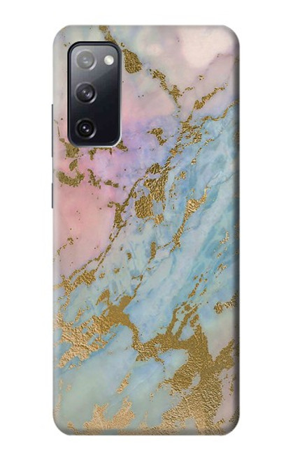 S3717 Imprimé graphique en marbre bleu pastel or rose Etui Coque Housse pour Samsung Galaxy S20 FE