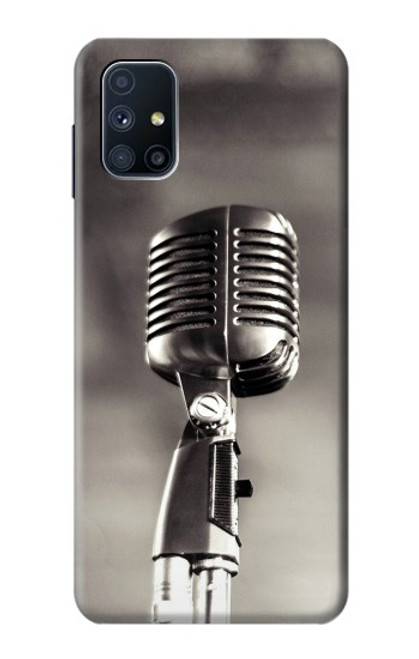 S3495 Microphone millésimé Etui Coque Housse pour Samsung Galaxy M51