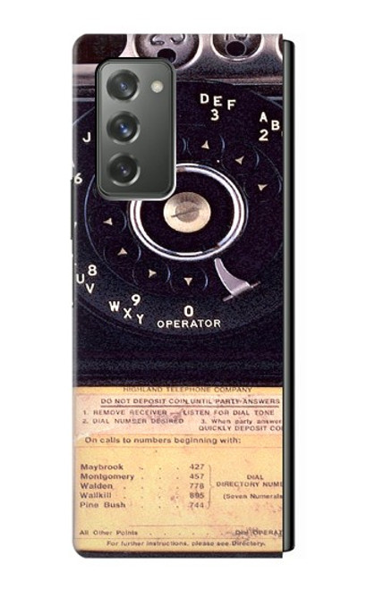 S0086 Vintage téléphone Etui Coque Housse pour Samsung Galaxy Z Fold2 5G