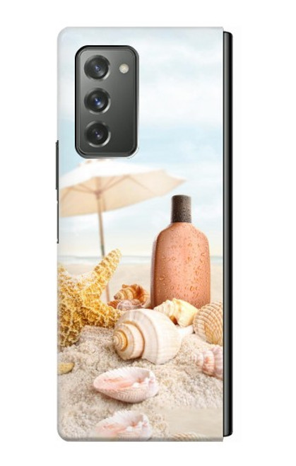 S1425 Seashells sur la plage Etui Coque Housse pour Samsung Galaxy Z Fold2 5G