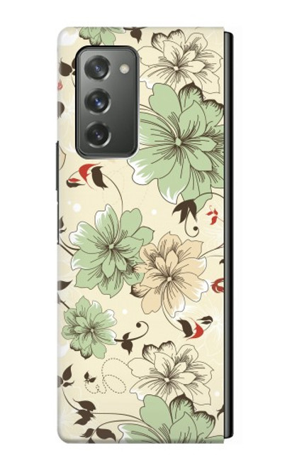 S2179 Motif Fleur Floral Art Millésime Etui Coque Housse pour Samsung Galaxy Z Fold2 5G