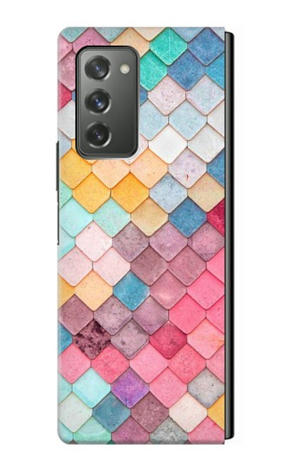 S2947 Bonbons Minimal Couleurs pastel Etui Coque Housse pour Samsung Galaxy Z Fold2 5G