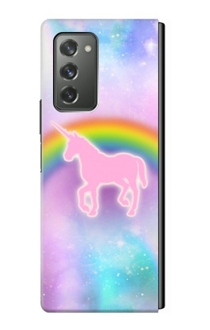 S3070 Arc en ciel pastel ciel Licorne Etui Coque Housse pour Samsung Galaxy Z Fold2 5G