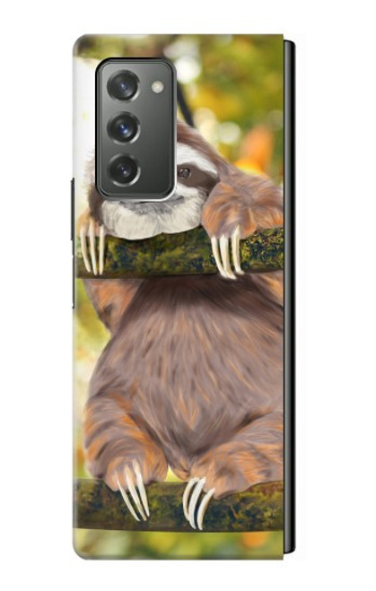 S3138 Peinture mignon bébé Sloth Etui Coque Housse pour Samsung Galaxy Z Fold2 5G