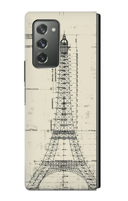 S3474 Dessin Architectural Eiffel Etui Coque Housse pour Samsung Galaxy Z Fold2 5G