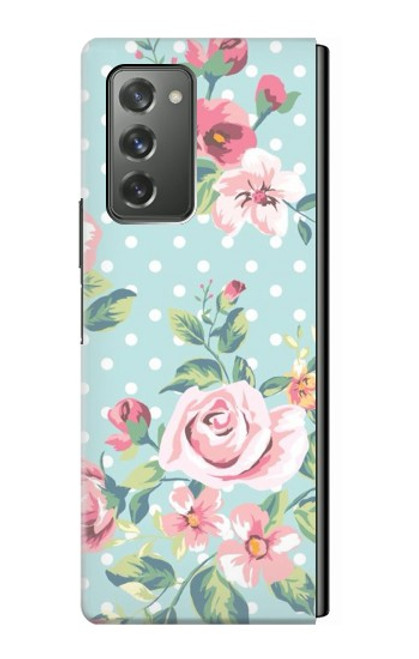 S3494 Rose à pois millésimé Etui Coque Housse pour Samsung Galaxy Z Fold2 5G