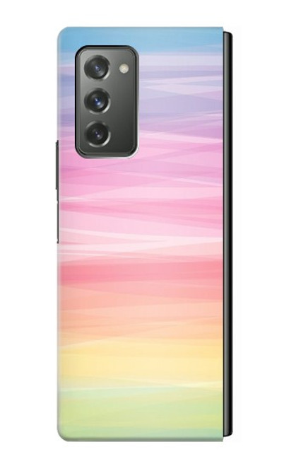 S3507 Coloré Arc-en-ciel pastel Etui Coque Housse pour Samsung Galaxy Z Fold2 5G