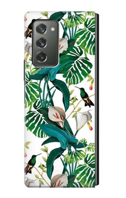 S3697 Oiseaux de la vie des feuilles Etui Coque Housse pour Samsung Galaxy Z Fold2 5G