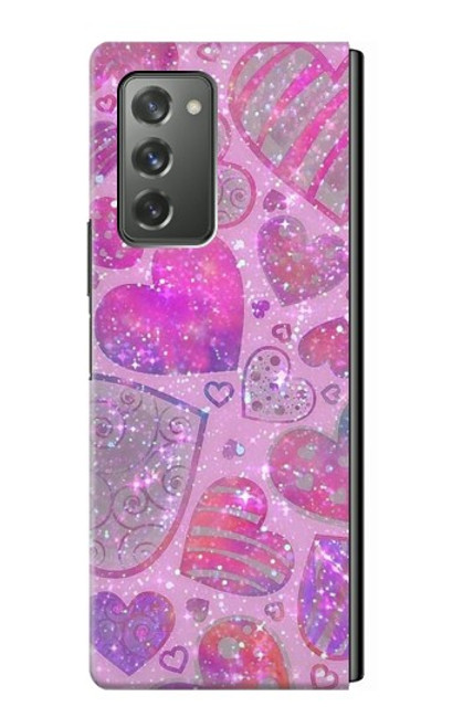 S3710 Coeur d'amour rose Etui Coque Housse pour Samsung Galaxy Z Fold2 5G