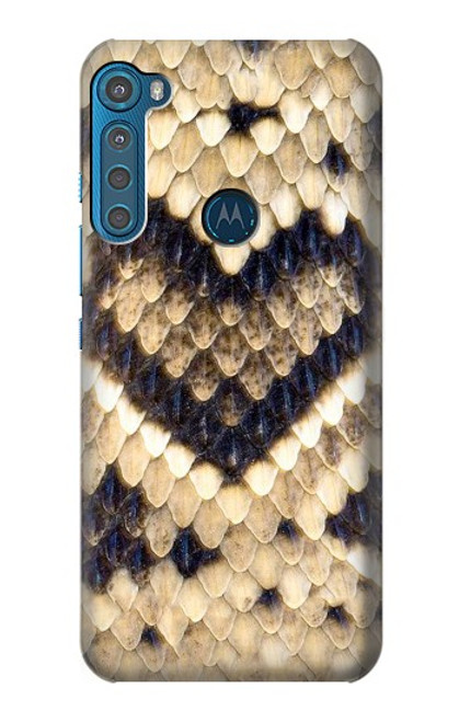 S3417 Diamant Rattle Serpent graphique Imprimer Etui Coque Housse pour Motorola One Fusion+