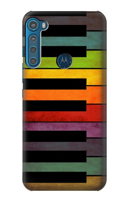 S3451 Piano coloré Etui Coque Housse pour Motorola One Fusion+