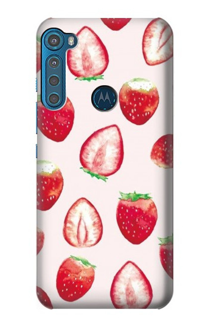 S3481 fraise Etui Coque Housse pour Motorola One Fusion+