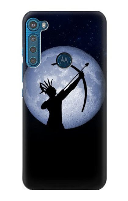 S3489 Indian Lune Chasseur Etui Coque Housse pour Motorola One Fusion+