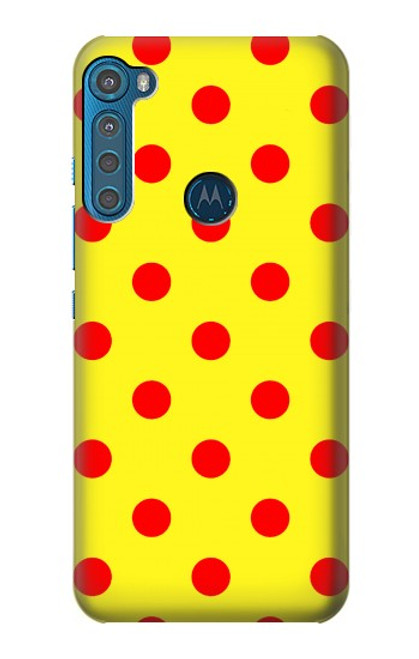 S3526 Rouge tache à pois Etui Coque Housse pour Motorola One Fusion+