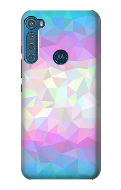 S3747 Polygone de drapeau trans Etui Coque Housse pour Motorola One Fusion+